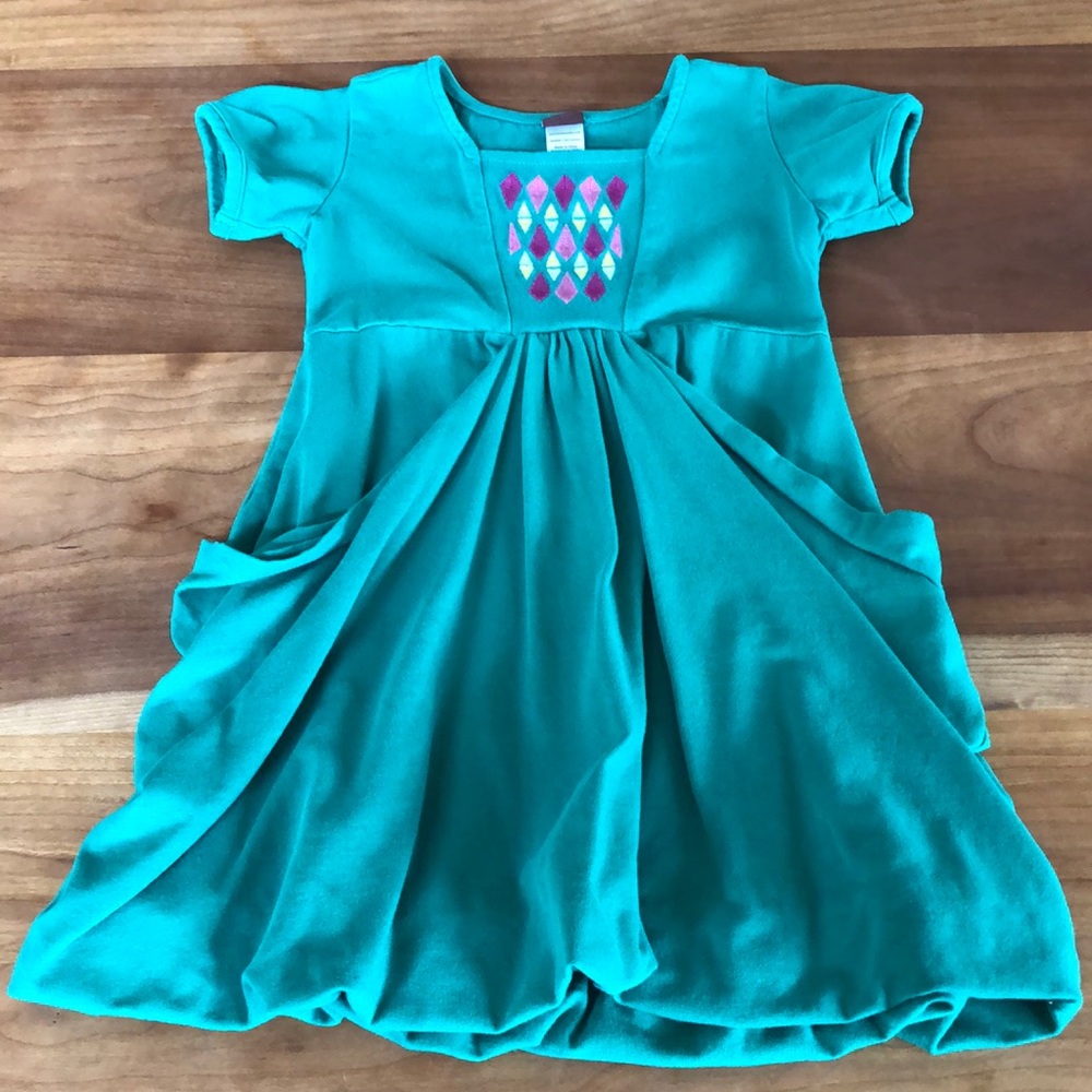 Tea Collection Girls Green Boho Dress Size 3 EUC